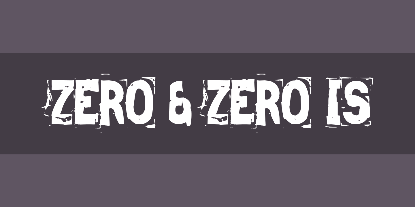 Zero & Zero Is Font preview